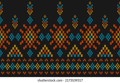 Resumen de estilo étnico azteca. Patrón geométrico étnico sin soldadura en las tribus. Impresión de ornamento de borde. Diseño para fondo, papel pintado, ilustración, tela, ropa, alfombra, textil, batik, bordado.