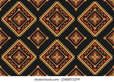 Abstract ethnic Aztec style. Ethnic geometric seamless pattern in tribal. American, Mexican style. Design for background, illustration, fabric, clothing, carpet, textile, batik, embroidery.