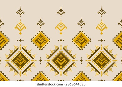 Abstract ethnic background. Geometric seamless pattern in tribal. Fabric Indian style. Design for wallpaper, illustration, fabric, clothing, carpet, textile, batik, embroidery.