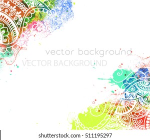 abstract ethnic background with henna patterns. Stock mehndi illustration for design