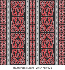 abstraktes ethnisches Batik-Kalimantan-Muster 126