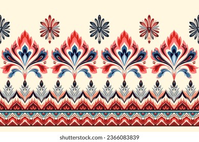 Abstract ethnic border paisley pattern. Aztec fabric motif mandalas textile decor wallpaper. Tribal native carpet boho African American traditional embroidery vector background 