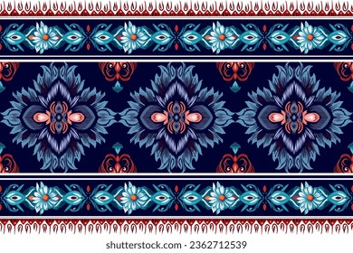 Abstract Ethnic border pattern design. Aztec fabric boho mandalas decorated. Tribal native motif African American tradition embroidered border textiles vector background 