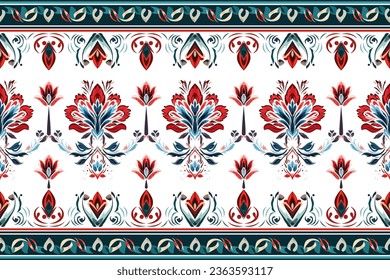 Abstract Ethnic border pattern design. Aztec fabric boho mandalas decorated. Tribal native motif African American tradition embroidered border textiles vector background 