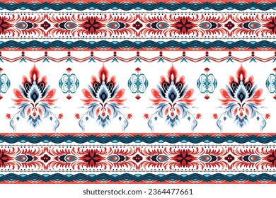 Abstract Ethnic border pattern design. Aztec fabric boho mandalas decorated. Tribal native motif African American tradition embroidered border textiles vector background 