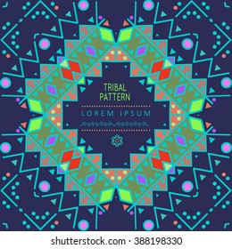Abstract ethnic colored geometric background. Tribal ethnic  pattern. Ornament borders and frames. Pretty and bright texture wallpaper.