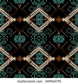 Abstract ethnic colorful seamless pattern. Tribal art print. Background boho texture, wallpaper, wrapping