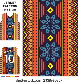 Abstract ethnic concept vector jersey pattern template for printing or sublimation sports uniforms football volleyball basketball e-sports cycling and fishing Free Vector.