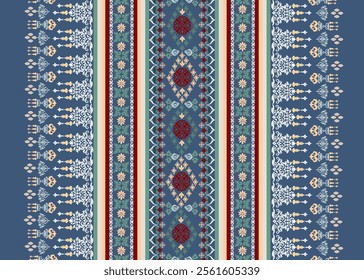 Abstract, ethnic damas fabric pattern, mint green tone. Full Damascus pattern in alternating colors for decorating textiles, backgrounds, clothing, carpets, curtains, cards as desired.