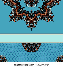 Abstract ethnic decorated background frame