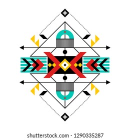 Abstract ethnic design element. Tribal vector template.