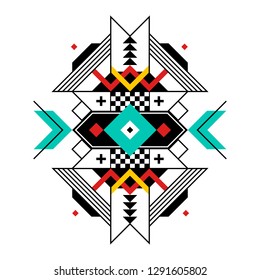 Ethnic Print Geometric Ornament Hearts Mexican Stock Vector (Royalty ...