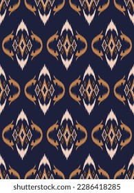 Abstract ethnic fabric pattern retro background with flow. seamless pattern ikat.