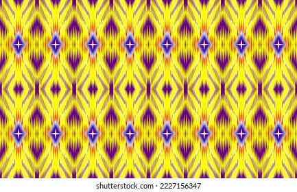 Resumen del patrón de tejido étnico.ikat patrón geométrico étnico oriental sin costuras.Patrón de tela azteca.Ilustración de bordado folk. Diseño de alfombras. Fondo de escritorio. Ropa. Envuelto. Tela. Cubierta. Textil.