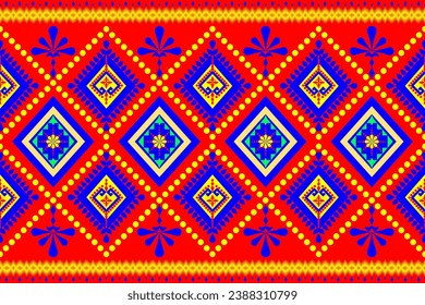 Abstract ethnic fabric patterns.Tribal fabric backgrounds.red folk cloth pattern.geometric seamless fabric pattern.Colorful product backgrounds.Wallpaper illustrations.Printed backgrounds.