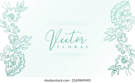 abstract ethnic flora background in hand drawn art vector
