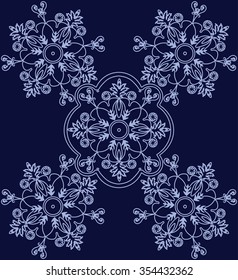 Abstract ethnic floral ornament. Vector