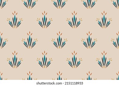 Abstract ethnic flower background. Geometric ethnic seamless pattern traditional. Design for wallpaper, vector illustration, fabric, clothing, carpet, textile, batik, embroidery.