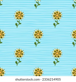 Resumen de un patrón sin fisuras de flores étnicas. Papel mural floral estilizado. Para el diseño de tejidos, impresión textil, papel de envoltura, cubierta. Ilustración del vector