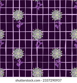 Abstract ethnic flower seamless pattern. Stylized floral botanical wallpaper. For fabric design, textile print, wrapping paper, cover. Vector illustration