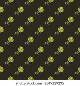 Abstract ethnic flower seamless pattern. Stylized floral botanical wallpaper. For fabric design, textile print, wrapping paper, cover. Vector illustration
