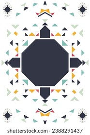Abstract Ethnic flyer element on white background, Vintage Ethnic, Vector abstract design