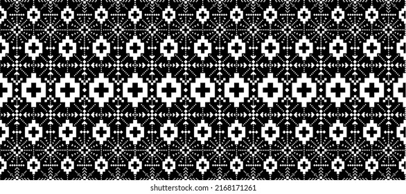 Abstract ethnic geometric black and white pattern Design for fabric,curtain,background,carpet, wallpaper,clothing,wrapping,lacing,weaving,embroidery,fabric,textiles,vector,pattern,illustration vector.