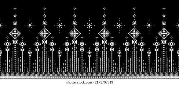 Abstract ethnic geometric black and white pattern Design for fabric,curtain,background,carpet, wallpaper,clothing,wrapping,lacing,weaving,embroidery,fabric,textiles,vector,pattern,illustration vector.