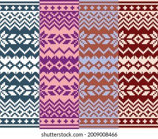Abstract Ethnic Geometric fabric texture pattern Vector oriental illustration retro embroidery repeating 

