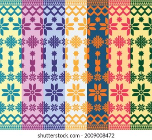 Resumen Patrón de textura de tejido geométrico étnico Vector ilustración oriental bordado retro repetición 
