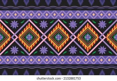 Resumen de patrones de flores geométricas étnicas para el fondo, tela, envoltura, ropa, alfombra, papel pintado, ropa, prendas de vestir, batik, tela