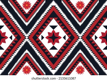 Abstract ethnic geometric flower pattern design pattern for background,fabric,wrapping,clothing,carpet,wallpaper,clothing,wrapping,batik,fabric