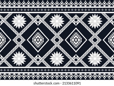 Abstract ethnic geometric flower pattern design pattern for background,fabric,wrapping,clothing,carpet,wallpaper,clothing,wrapping,batik,fabric