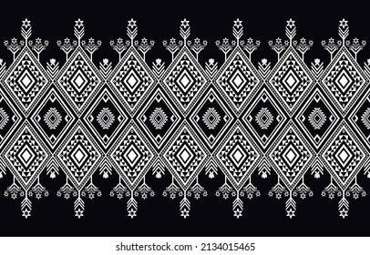 Abstract ethnic geometric flower pattern design pattern for background,fabric,wrapping,clothing,carpet,wallpaper,clothing,wrapping,batik,fabric