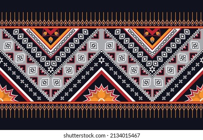 Abstract ethnic geometric flower pattern design pattern for background,fabric,wrapping,clothing,carpet,wallpaper,clothing,wrapping,batik,fabric