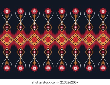 Resumen de patrones de flores geométricas étnicas para el fondo, tela, envoltura, ropa, alfombra, papel pintado, ropa, prendas de vestir, batik, tela