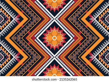 Abstract ethnic geometric flower pattern design pattern for background,fabric,wrapping,clothing,carpet,wallpaper,clothing,wrapping,batik,fabric