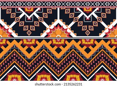 Abstract ethnic geometric flower pattern design pattern for background,fabric,wrapping,clothing,carpet,wallpaper,clothing,wrapping,batik,fabric