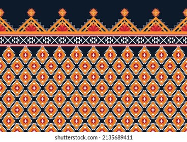 Abstract ethnic geometric flower pattern design pattern for background,fabric,wrapping,clothing,carpet,wallpaper,clothing,wrapping,batik,fabric