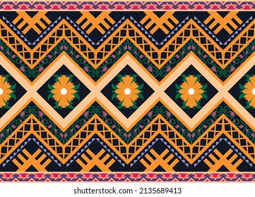 Abstract ethnic geometric flower pattern design pattern for background,fabric,wrapping,clothing,carpet,wallpaper,clothing,wrapping,batik,fabric
