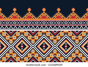 Resumen de patrones de flores geométricas étnicas para el fondo, tela, envoltura, ropa, alfombra, papel pintado, ropa, prendas de vestir, batik, tela