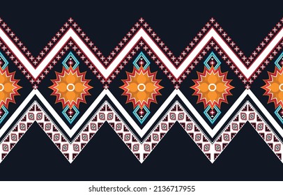 Resumen de patrones de flores geométricas étnicas para el fondo, tela, envoltura, ropa, alfombra, papel pintado, ropa, prendas de vestir, batik, tela