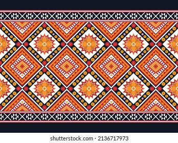 Resumen de patrones de flores geométricas étnicas para el fondo, tela, envoltura, ropa, alfombra, papel pintado, ropa, prendas de vestir, batik, tela
