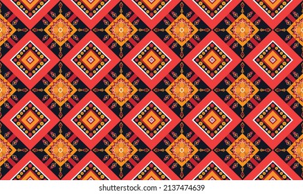 Resumen de patrones de flores geométricas étnicas para el fondo, tela, envoltura, ropa, alfombra, papel pintado, ropa, prendas de vestir, batik, tela