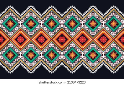 Abstract ethnic geometric flower pattern design pattern for background,fabric,wrapping,clothing,carpet,wallpaper,clothing,wrapping,batik,fabric