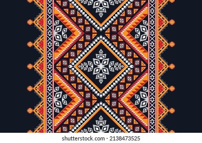 Resumen de patrones de flores geométricas étnicas para el fondo, tela, envoltura, ropa, alfombra, papel pintado, ropa, prendas de vestir, batik, tela