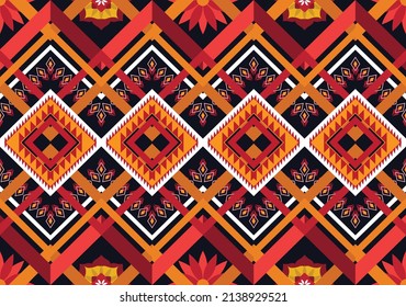 Resumen de patrones de flores geométricas étnicas para el fondo, tela, envoltura, ropa, alfombra, papel pintado, ropa, prendas de vestir, batik, tela