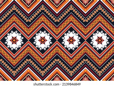 Abstract ethnic geometric flower pattern design pattern for background,fabric,wrapping,clothing,carpet,wallpaper,clothing,wrapping,batik,fabric