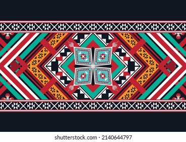 Abstract ethnic geometric flower pattern design pattern for background,fabric,wrapping,clothing,carpet,wallpaper,clothing,wrapping,batik,fabric