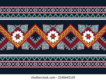 Abstract ethnic geometric flower pattern design pattern for background,fabric,wrapping,clothing,carpet,wallpaper,clothing,wrapping,batik,fabric